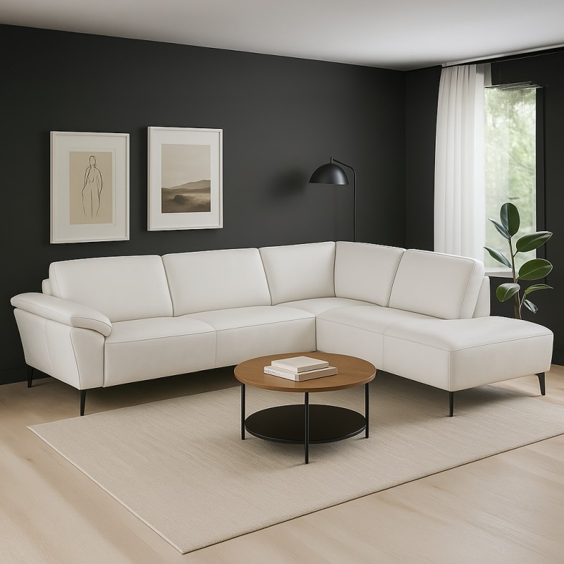 Hjort Knudsen Kolding Soleda Læder Hjørnesofa - Højrevendt