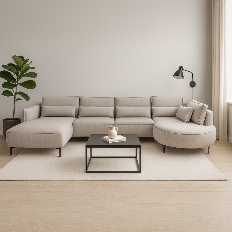 Hjort Knudsen Nyborg U sofa med dobbelt chaiselong