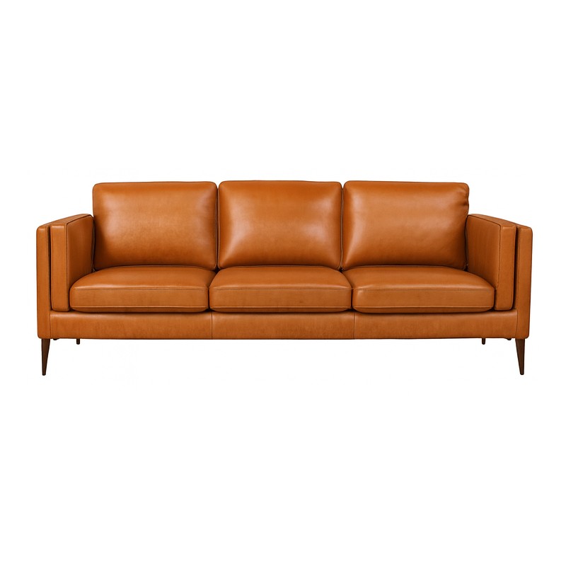 Valencia 3 pers. sofa læder Cognac billede