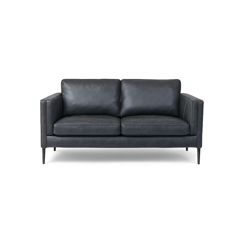 Valencia 2 pers. sofa læder Sort billede