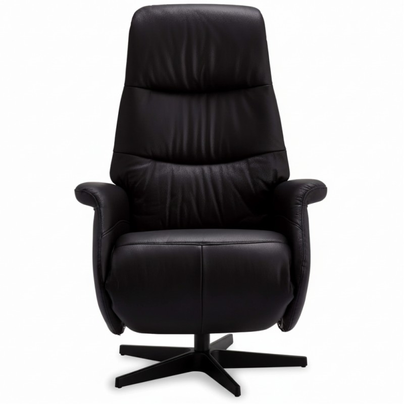 Delta Lænestol - Sort ægte Læder billede