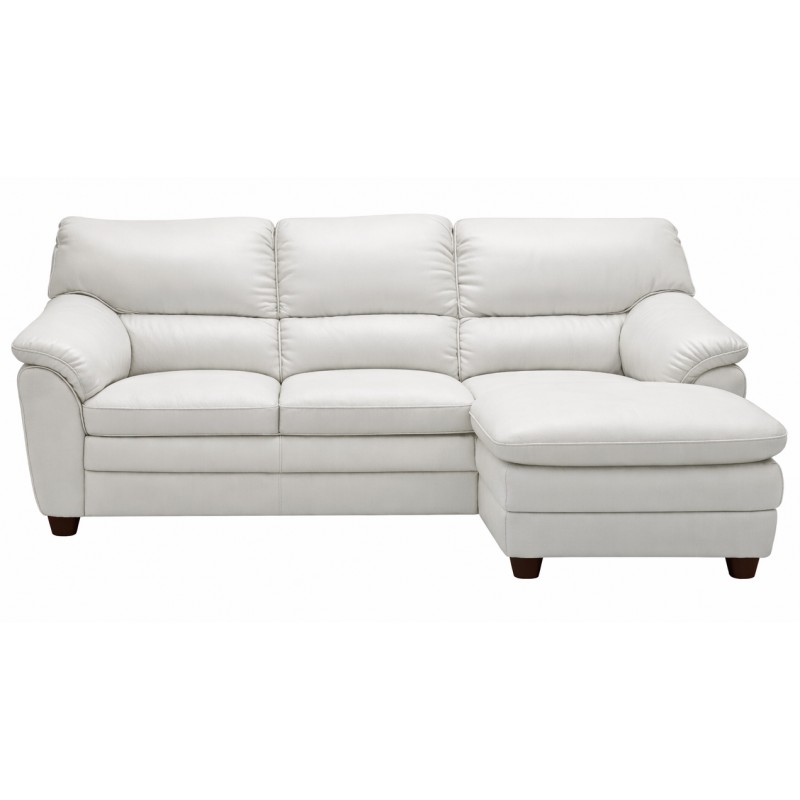 Hjort Knudsen Tilst Hvid læder chaiselongsofa - Højrevendt