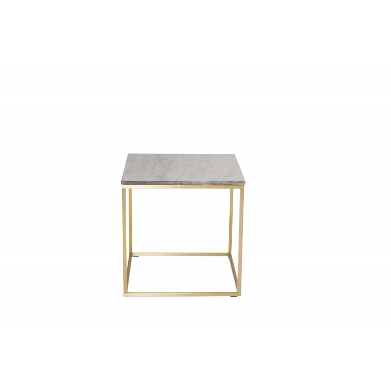 VENTURE DESIGN Estelle sidebord - sort marmor og messing metal (50x50)