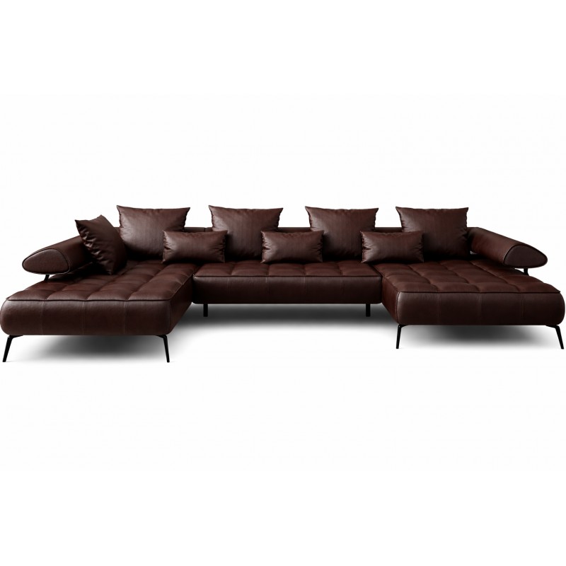 Lava XL læder U sofa - Med elektrisk sengeudtræk