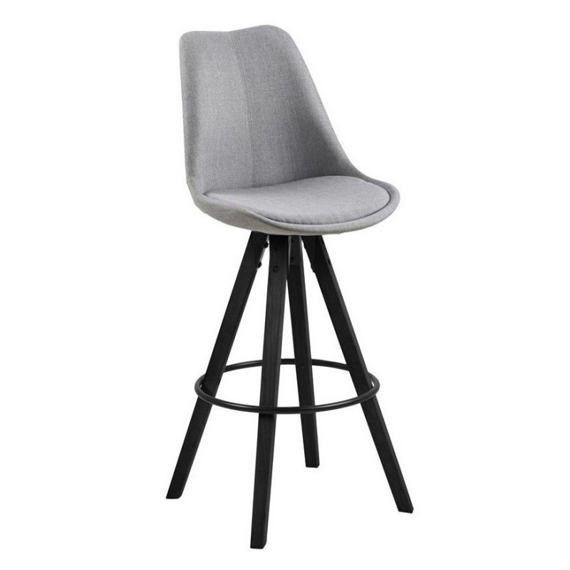 Dima barstol - Lysegrå m. sorte ben