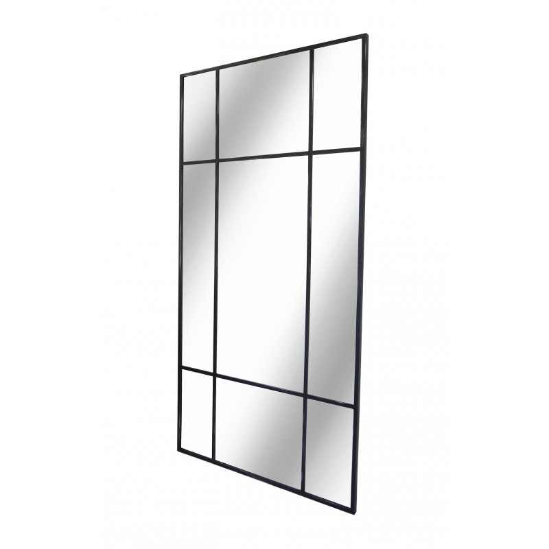 New Yorker Spejl Sort ramme i jern str 200x100cm