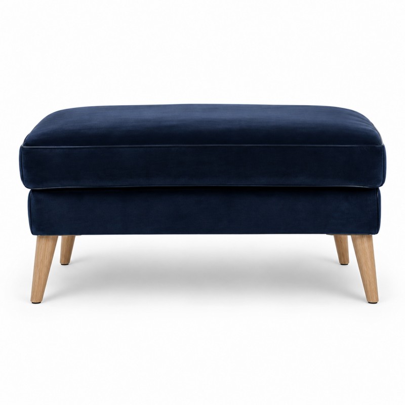 Esbjerg Puf - Skammel - Blå velour