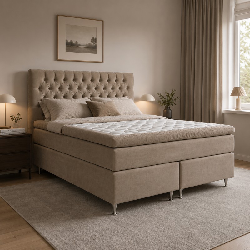 PRESLEY Kontinentalseng  Beige Velour