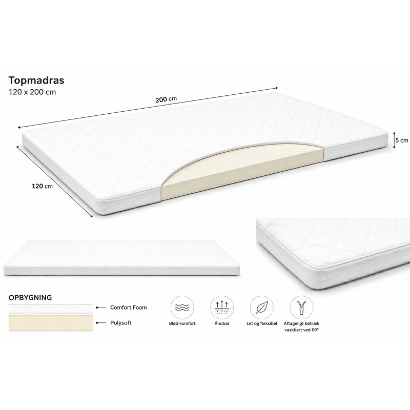 Comfort Foam Topmadras 120 x 200 cm