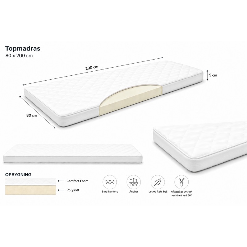 Comfort Foam Topmadras 80 x 200 cm