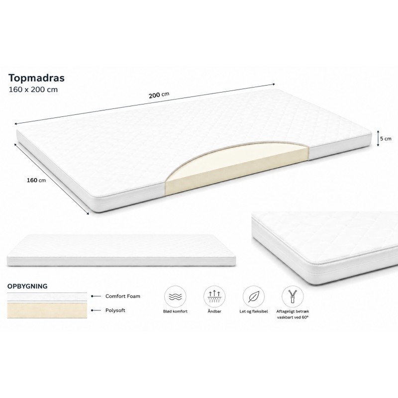 Comfort Foam Topmadras 160 x 200 cm