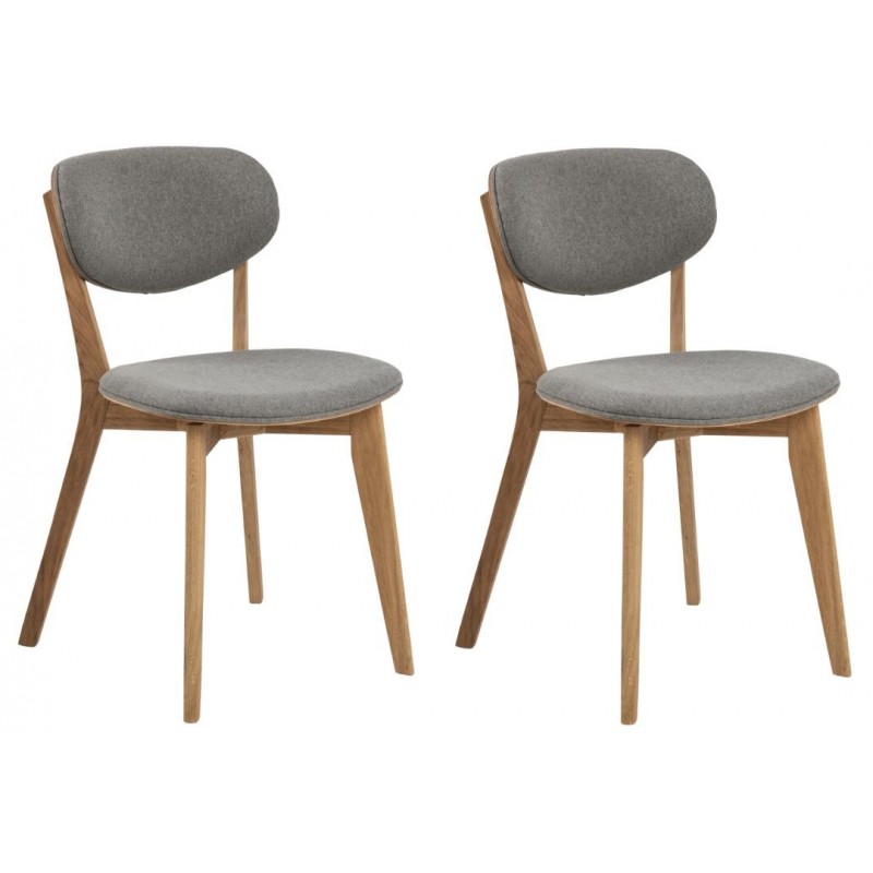 2 x Minsk spisebordsstol grå stof OUTLET