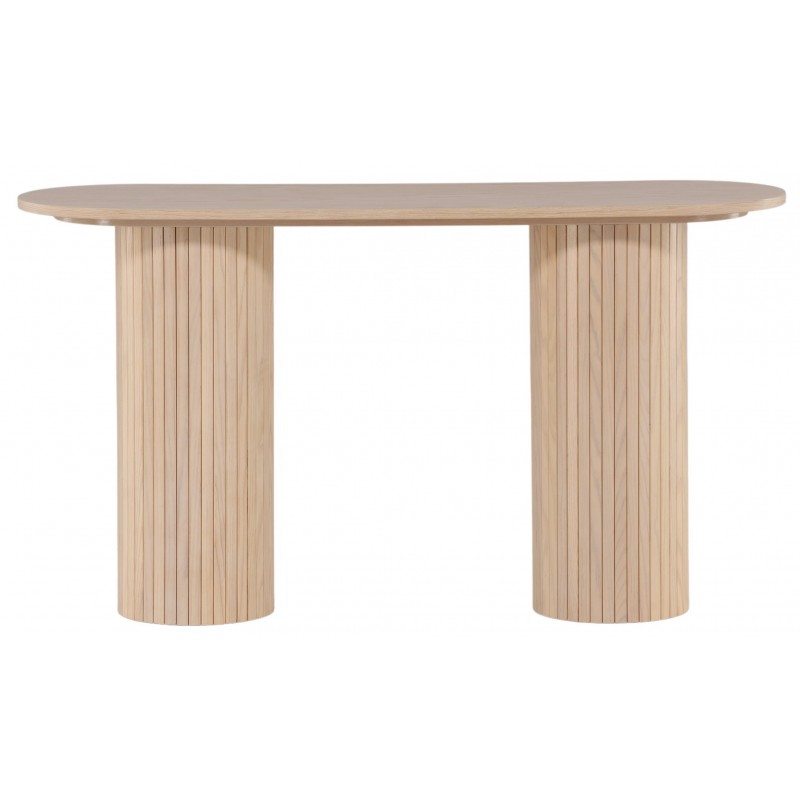 VENTURE DESIGN Bianca konsolbord, oval - hvidkalket finér (130x40)