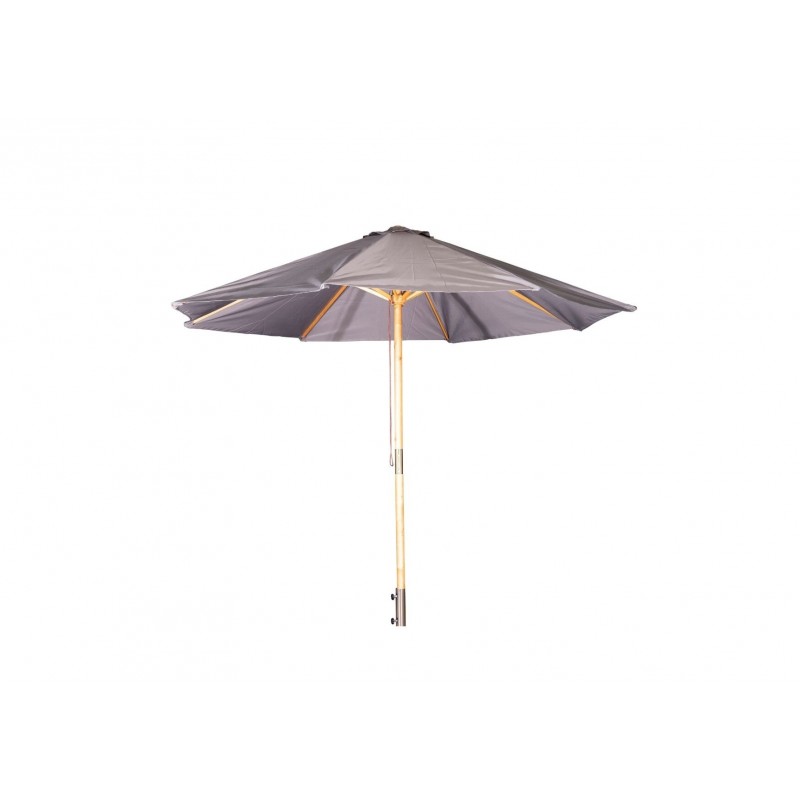 VENTURE DESIGN Naxos parasol 3m - grå polyester og natur træ