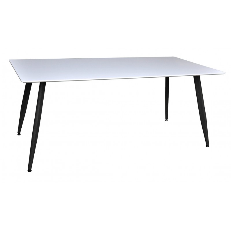 Polar Spisebord  180x90 cm - Hvid med sorte ben