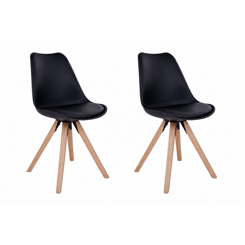 2 x Bergen Spisebordsstol Sort