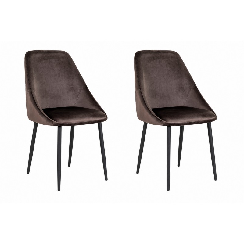 2 x Porto Spisebordsstol - Stol i mushroom velour HN1208