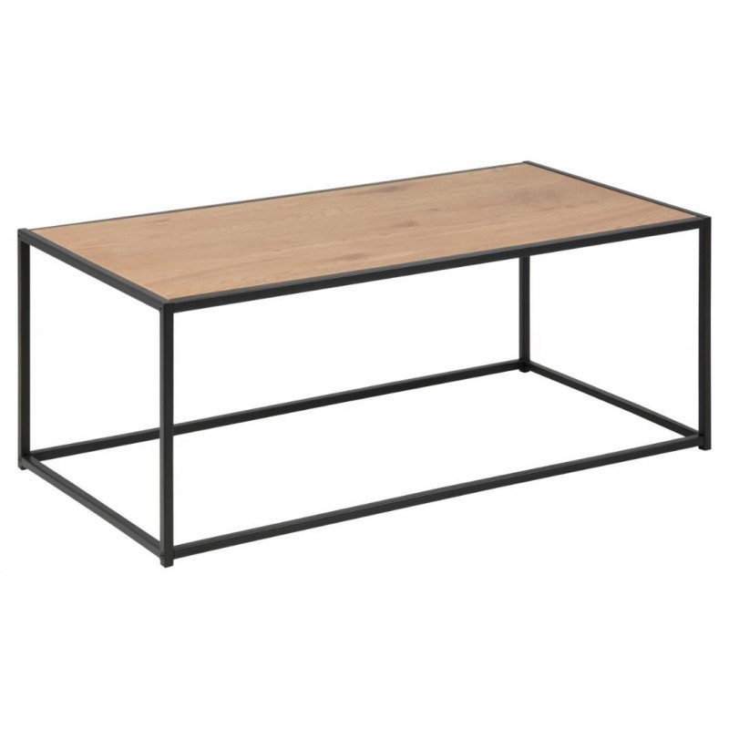 Sofabord/loungebord Signature Alira 100 x 50 cm mat vild eg med mat sort stålstel