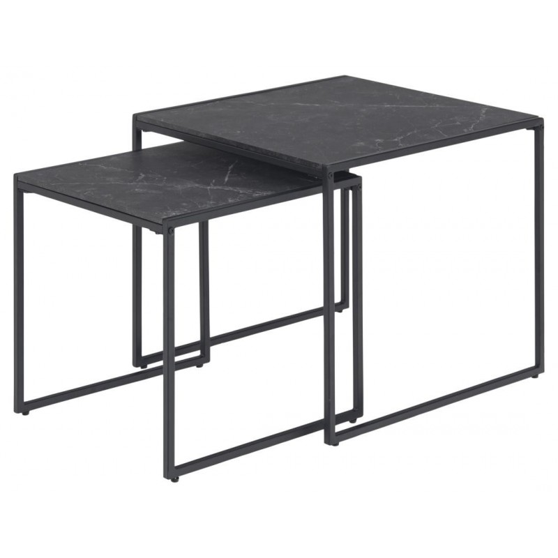 Indskudsbord Signature Xaraya mat sort Izmir melamin H45x50x50 cm sofabord sidebord