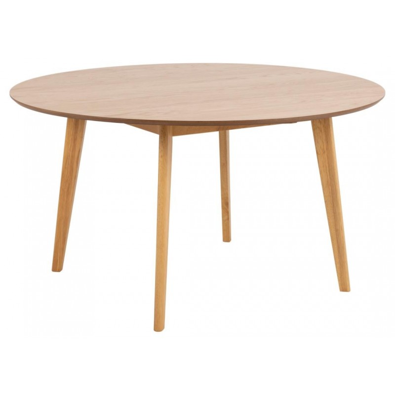 Rundt spisebord Signature Dionea Ø140 cm egetræsfinér mat bejdset gummitræ skandinavisk design
