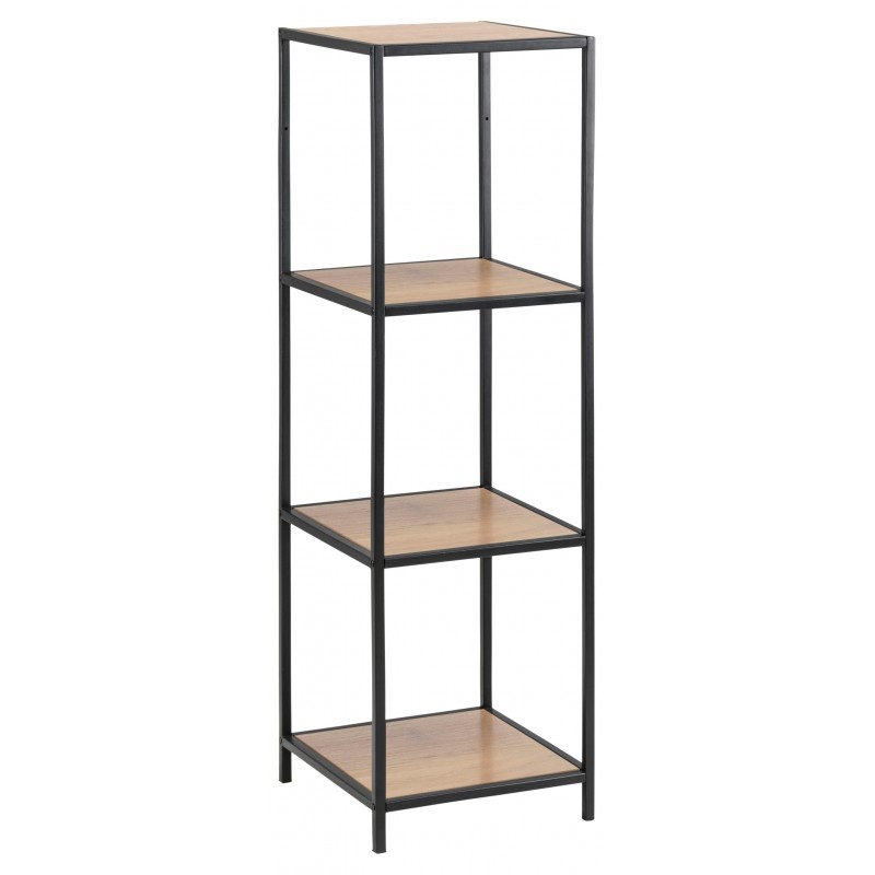Reol Signature Alira i mat sort stål med hylder i mat vild eg H119,5ÃB35ÃD37 cm