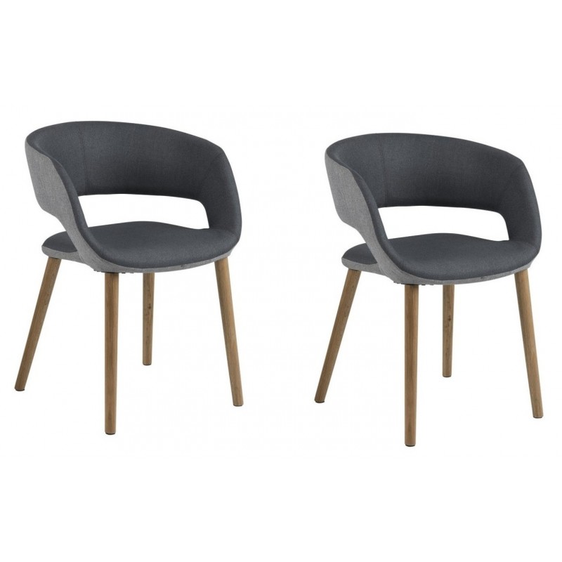2 x Grace spisebordsstol - Koksgrå