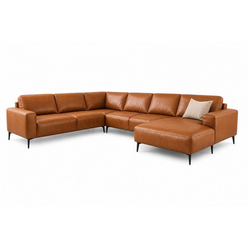 Hjort Knudsen Copenhagen Læderhjørnesofa Højrevendt