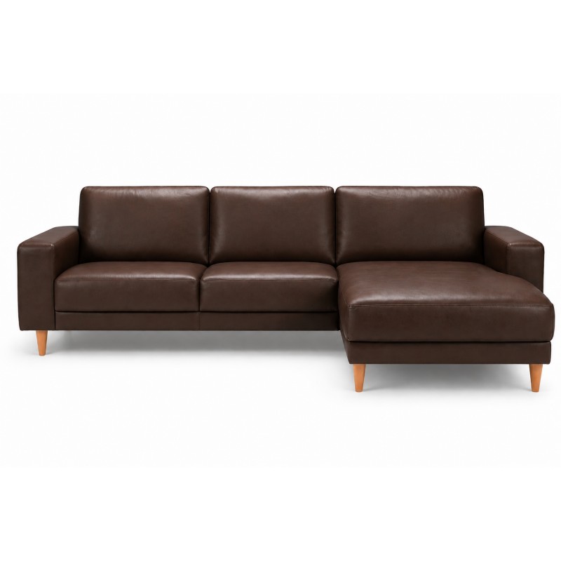 Hjort Knudsen Hadsten Læder chaiselong sofa Højrevendt