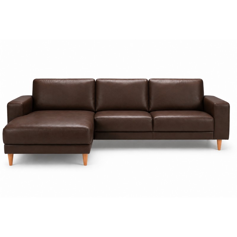 Hjort Knudsen Hadsten Læder chaiselong sofa Venstrevendt