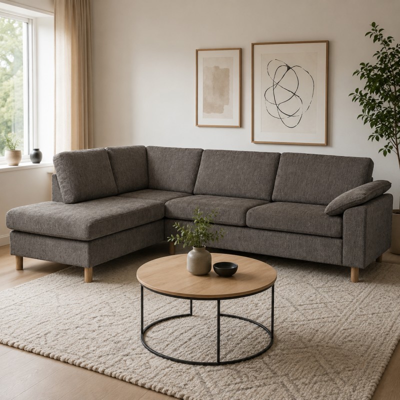 Maria Hjørnesofa Brun - Venstrevendt