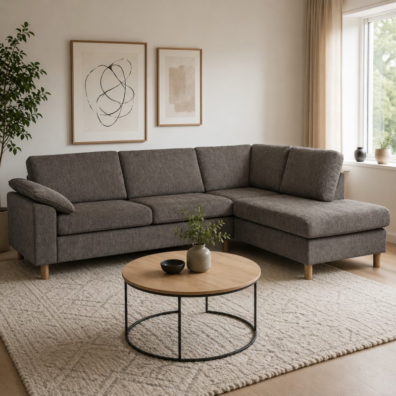 Maria Hjørnesofa Brun - Højrevendt