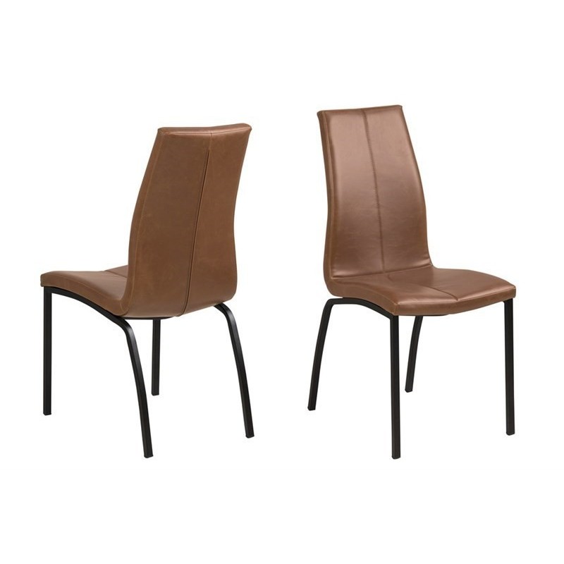 4 x Asamma spisebordsstol vintage med stel i metal sort