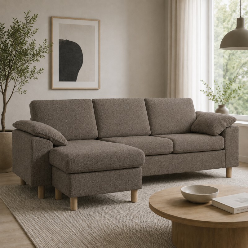 Maria vendbar Chaiselongsofa Brun Stof