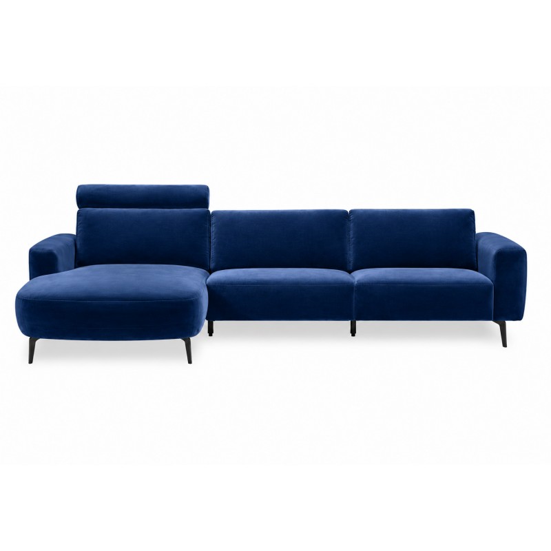 Hjort Knudsen Lolland Chaiselong sofa Blå velour - Venstrevendt