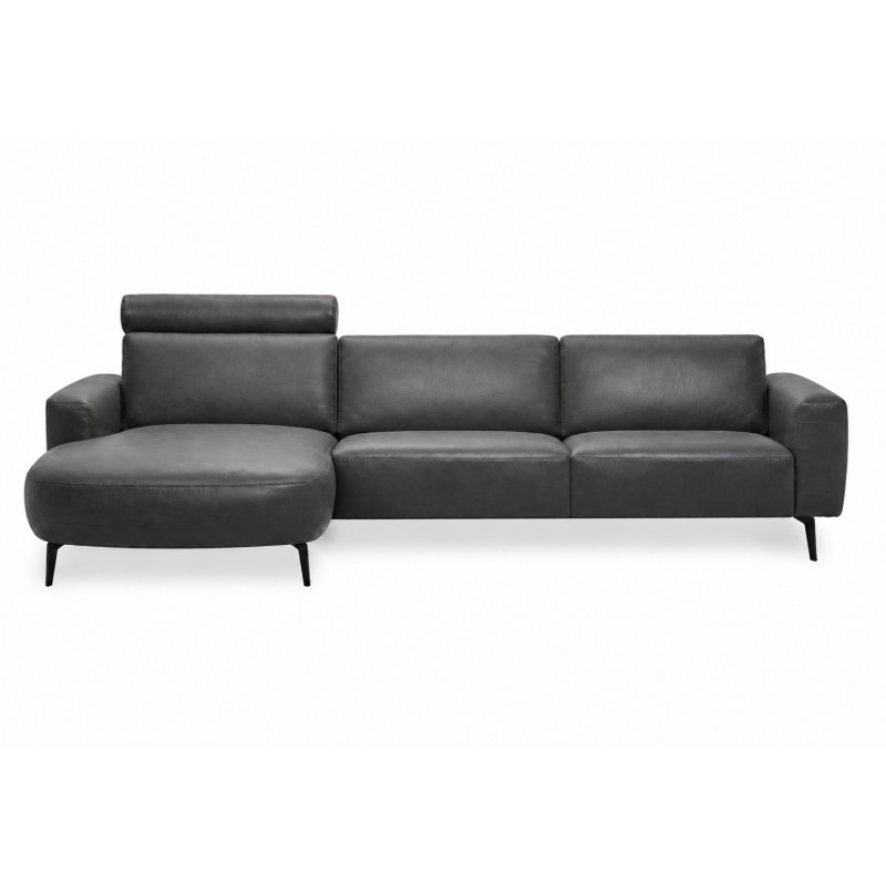 Hjort Knudsen Lolland læder Chaiselong sofa - Venstrevendt