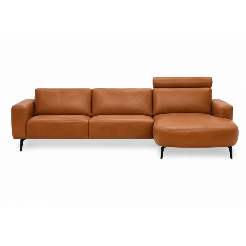 Hjort Knudsen Lolland læder Chaiselong sofa - Højrevendt
