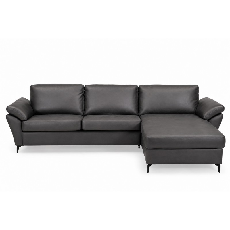 Hjort Knudsen Padborg Chaiselongsofa med Elektrisk Recliner – Ægte Læder - Højrevendt