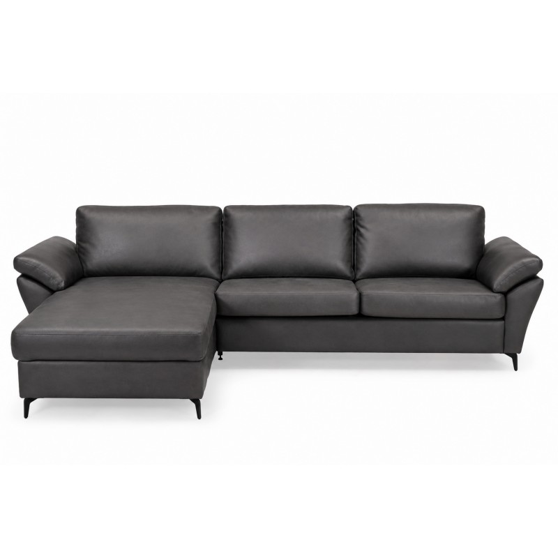 Hjort Knudsen ﻿Padborg Chaiselongsofa med Elektrisk Recliner – Ægte Læder - Venstrevendt