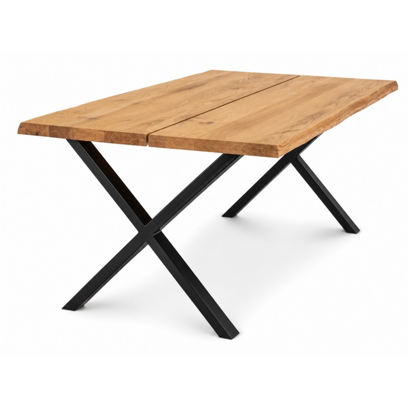 CURVE Spisebord i natur olieret eg med bølget kant 140cm