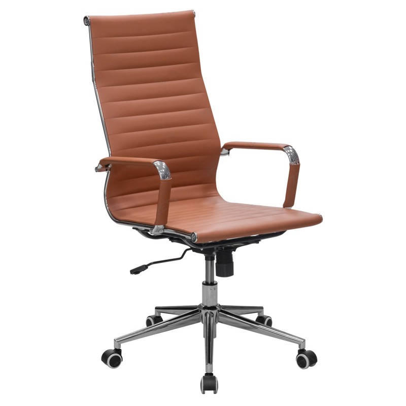 Executive Kontorstol med høj ryg – Cognac OUTLET