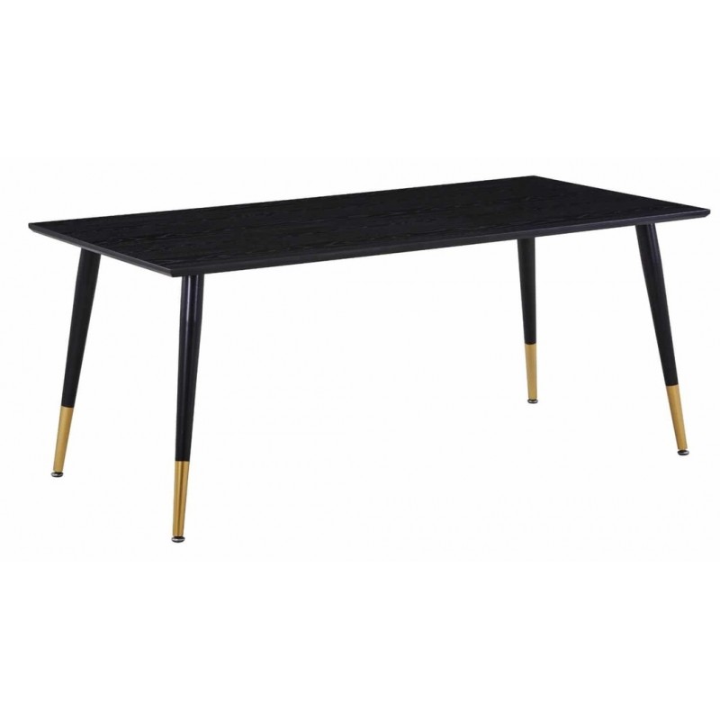 VENTURE DESIGN Dipp spisebord - sort MDF og messing/sort metal (180x90)