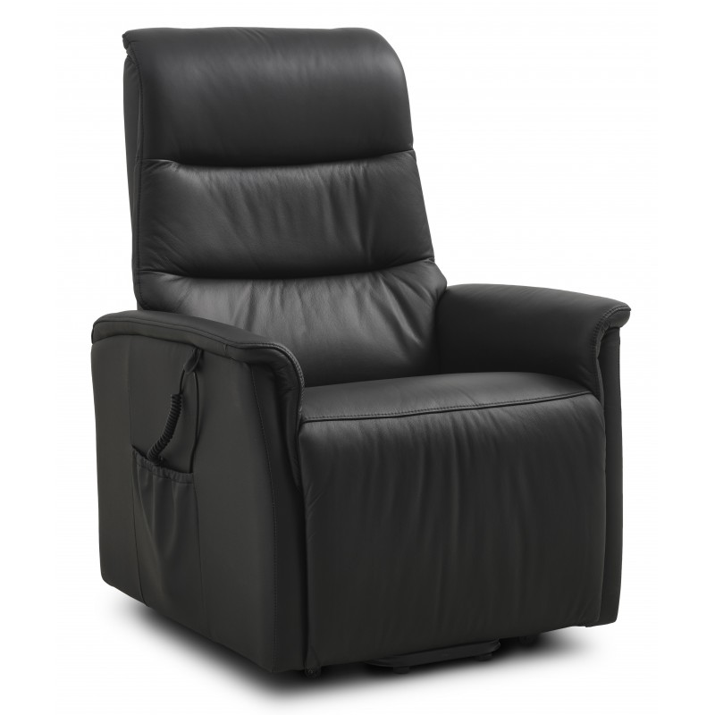 Max lænestol med elektrisk recliner og løftefunktion i sort læder