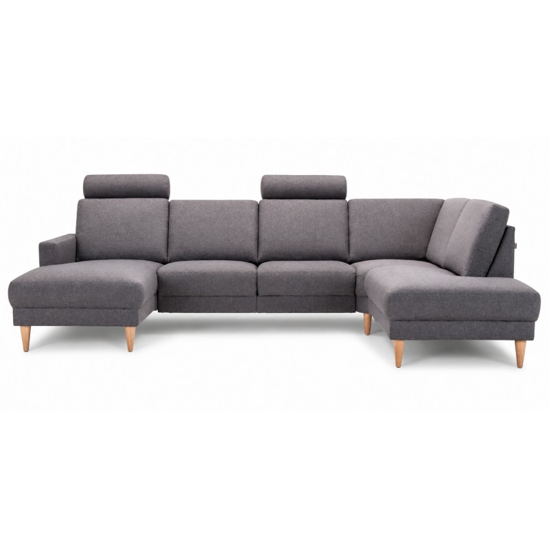 Hjort Knudsen Hvidovre U-sofa Grå stof venstrevendt