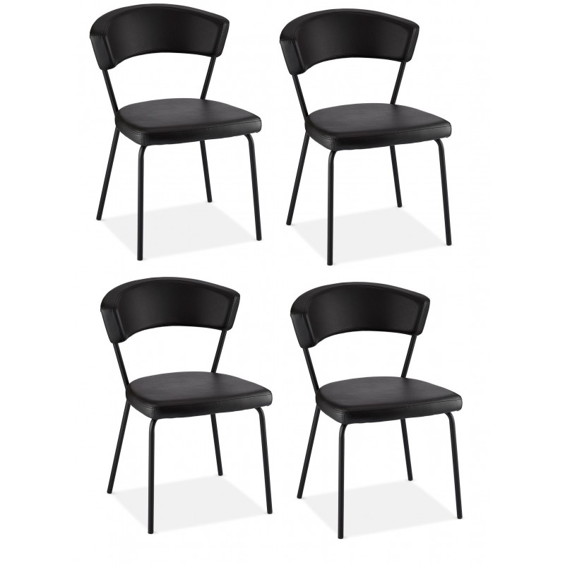 4 x Preben Spisestol Sort / Sort