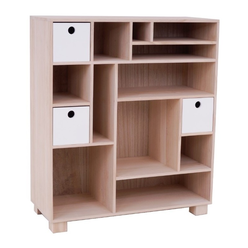 Rikke reol m. skuffer - hvid