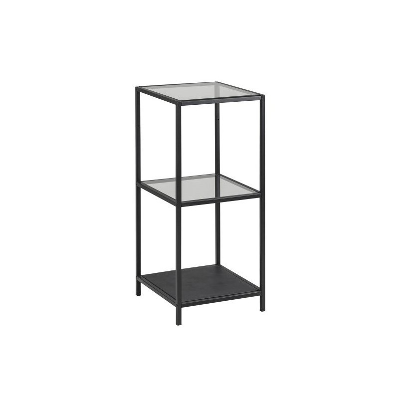 Reol Signature Alira mat sort stål med hærdet glas 82,5x35x37 cm