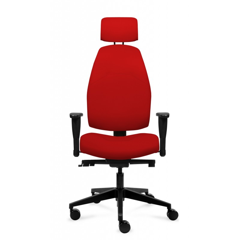 Cari høj kontorstol med nakkestøtte rød