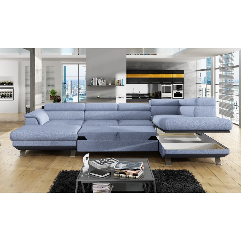 Phoenix hjørnesofa med chaiselong blå Venstrevendt
