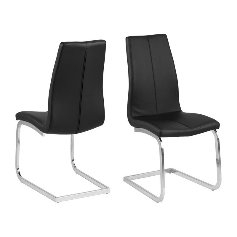 Asama sort slædestol med stel krom