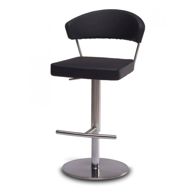 Eva Barstol sort med Krom stel